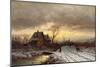 Winter Landscape at Sunset-Ludwig Munthe-Mounted Giclee Print