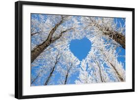 Winter Landscape,Branches Form a Heart-Shaped Pattern-06photo-Framed Photographic Print