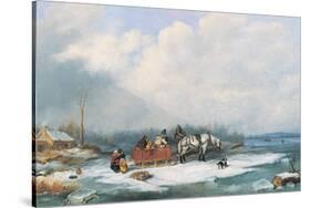 Winter Landscape, c.1849-Cornelius Krieghoff-Stretched Canvas