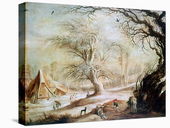 Winter Landscape, C1606-1656-Gysbrecht Leytens-Stretched Canvas