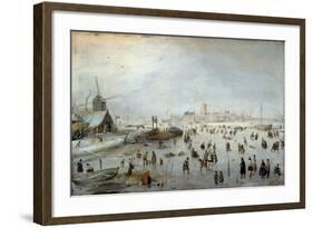 Winter Landscape, Early 1620s-Hendrik Avercamp-Framed Giclee Print