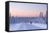 Winter Landscape in Lapland-udvarhazi-Framed Stretched Canvas