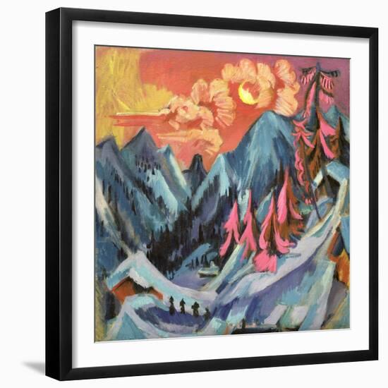 Winter Landscape in Moonlight, 1919-Ernst Ludwig Kirchner-Framed Giclee Print