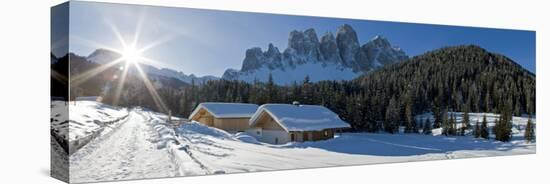 Winter Landscape, Le Odle Group with Geisler Spitzen, 3060M, Val Di Funes-Gavin Hellier-Stretched Canvas