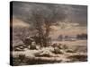 Winter Landscape. Near Vordingborg, 1827-Johan Christian Dahl-Stretched Canvas