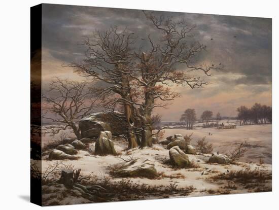 Winter Landscape. Near Vordingborg, 1827-Johan Christian Dahl-Stretched Canvas