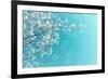 Winter Landscape of Snowy Tree Branches against Colorful Sky during the Snowfall with Free Space Fo-Marina Zezelina-Framed Photographic Print