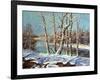 Winter Landscape On The Bank Of The River-balaikin2009-Framed Art Print