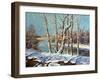 Winter Landscape On The Bank Of The River-balaikin2009-Framed Art Print