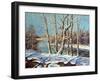 Winter Landscape On The Bank Of The River-balaikin2009-Framed Art Print