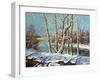 Winter Landscape On The Bank Of The River-balaikin2009-Framed Art Print