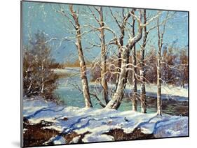 Winter Landscape On The Bank Of The River-balaikin2009-Mounted Art Print