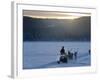 Winter Landscape, Reindeer and Snowmobile, Jokkmokk, Sweden-Peter Adams-Framed Photographic Print