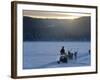 Winter Landscape, Reindeer and Snowmobile, Jokkmokk, Sweden-Peter Adams-Framed Photographic Print