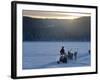 Winter Landscape, Reindeer and Snowmobile, Jokkmokk, Sweden-Peter Adams-Framed Photographic Print