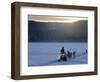 Winter Landscape, Reindeer and Snowmobile, Jokkmokk, Sweden-Peter Adams-Framed Photographic Print