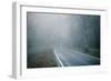 Winter Landscape Rural Scene with Woodland and Road-David Baker-Framed Photographic Print