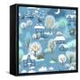 Winter Landscape Seamless Pattern-liskus-Framed Stretched Canvas