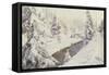 Winter landscape, St Moritz, 1930 by Peder Monsted-Peder Monsted-Framed Stretched Canvas