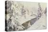 Winter landscape, St Moritz, 1930 by Peder Monsted-Peder Monsted-Stretched Canvas
