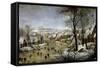 Winter Landscape with a Bird Trap, Ca. 1601-Pieter Brueghel the Younger-Framed Stretched Canvas