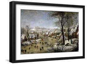 Winter Landscape with a Bird Trap, Ca. 1601-Pieter Brueghel the Younger-Framed Giclee Print