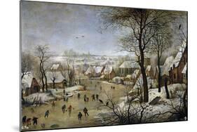 Winter Landscape with a Bird Trap, Ca 1601-Pieter Brueghel the Younger-Mounted Giclee Print