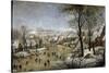 Winter Landscape with a Bird Trap, Ca 1601-Pieter Brueghel the Younger-Stretched Canvas