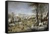 Winter Landscape with a Bird Trap, Ca 1601-Pieter Brueghel the Younger-Framed Stretched Canvas