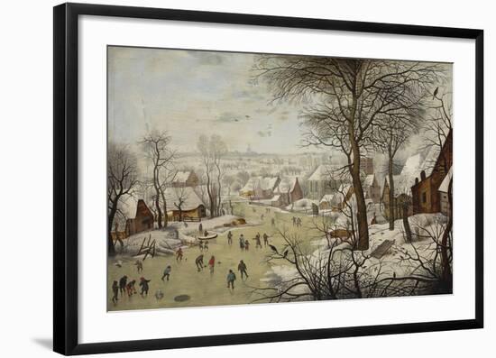 Winter Landscape with a Bird Trap-Pieter Brueghel the Younger-Framed Premium Giclee Print