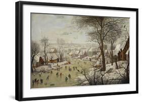 Winter Landscape with a Bird Trap-Pieter Brueghel the Younger-Framed Premium Giclee Print