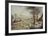 Winter Landscape with a Bird Trap-Pieter Brueghel the Younger-Framed Premium Giclee Print