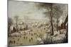 Winter Landscape with a Bird Trap-Pieter Brueghel the Younger-Mounted Premium Giclee Print