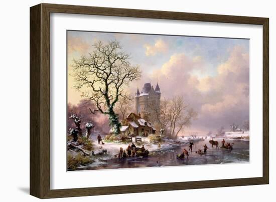 Winter Landscape with a Castle-Frederik Marianus Kruseman-Framed Giclee Print