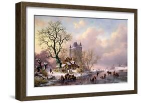 Winter Landscape with a Castle-Frederik Marianus Kruseman-Framed Giclee Print