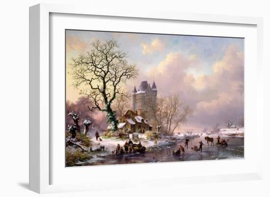 Winter Landscape with a Castle-Frederik Marianus Kruseman-Framed Giclee Print