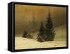 Winter Landscape with a Church-Caspar David Friedrich-Framed Stretched Canvas