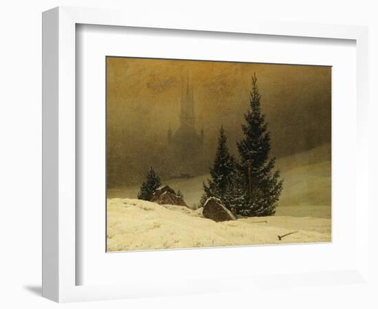 Winter Landscape with a Church-Caspar David Friedrich-Framed Premium Giclee Print