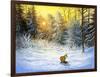 Winter Landscape With A Fox On A Decline-balaikin2009-Framed Art Print