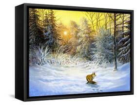 Winter Landscape With A Fox On A Decline-balaikin2009-Framed Stretched Canvas