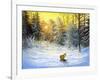 Winter Landscape With A Fox On A Decline-balaikin2009-Framed Art Print