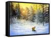 Winter Landscape With A Fox On A Decline-balaikin2009-Framed Stretched Canvas