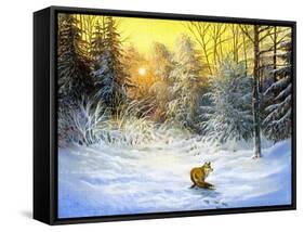 Winter Landscape With A Fox On A Decline-balaikin2009-Framed Stretched Canvas