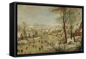 Winter Landscape with Bird Trap-Pieter Brueghel the Younger-Framed Stretched Canvas