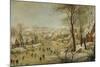 Winter Landscape with Bird Trap-Pieter Brueghel the Younger-Mounted Giclee Print