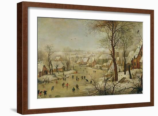 Winter Landscape with Bird Trap-Pieter Brueghel the Younger-Framed Giclee Print