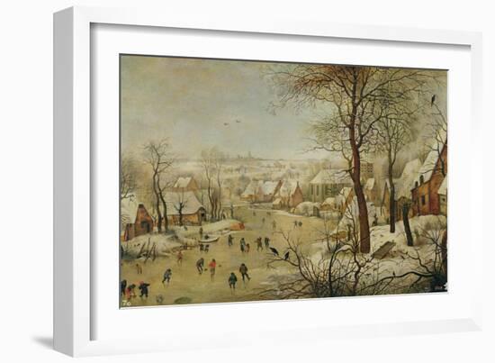 Winter Landscape with Bird Trap-Pieter Brueghel the Younger-Framed Giclee Print