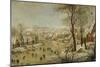 Winter Landscape with Bird Trap-Pieter Brueghel the Younger-Mounted Giclee Print