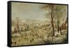 Winter Landscape with Bird Trap-Pieter Brueghel the Younger-Framed Stretched Canvas