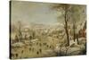 Winter Landscape with Bird Trap-Pieter Brueghel the Younger-Stretched Canvas